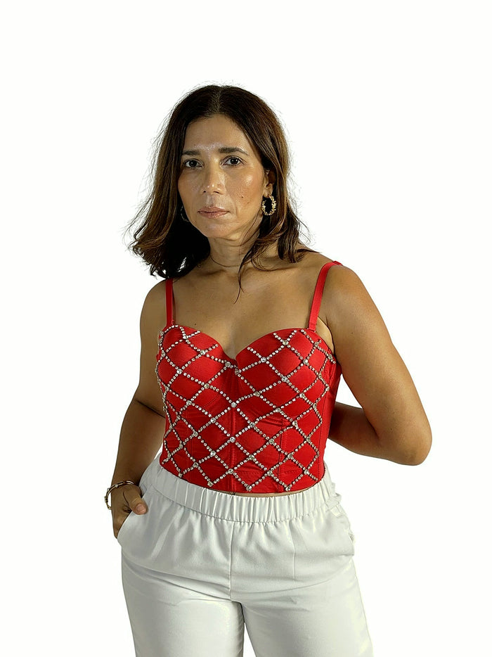 Corsé Rojo Rombos Rojo