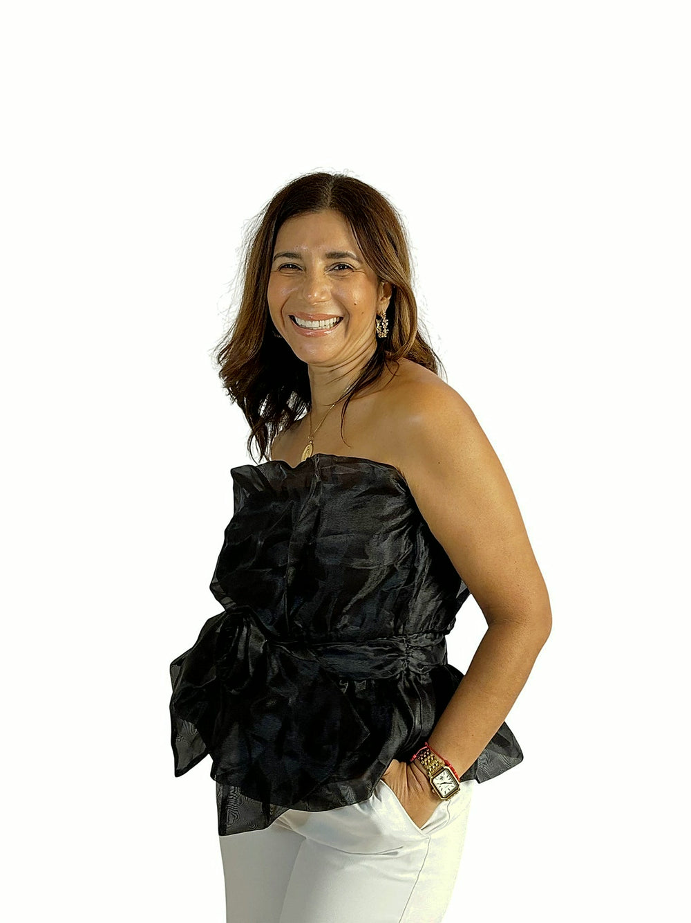 Top Negro Peplum Negro