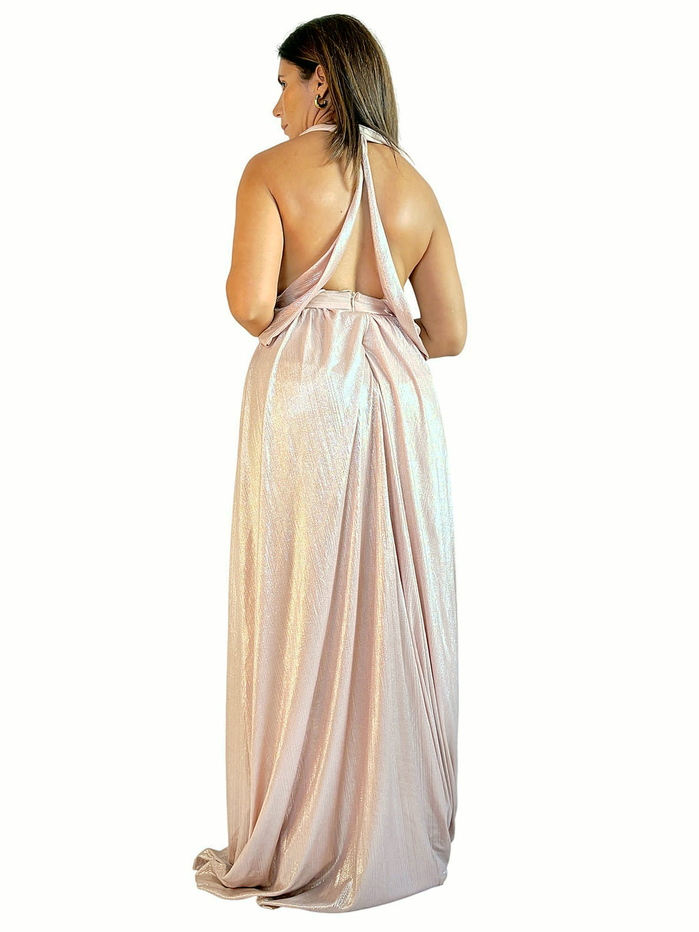 Vestido Rosa Metalizado Rosa