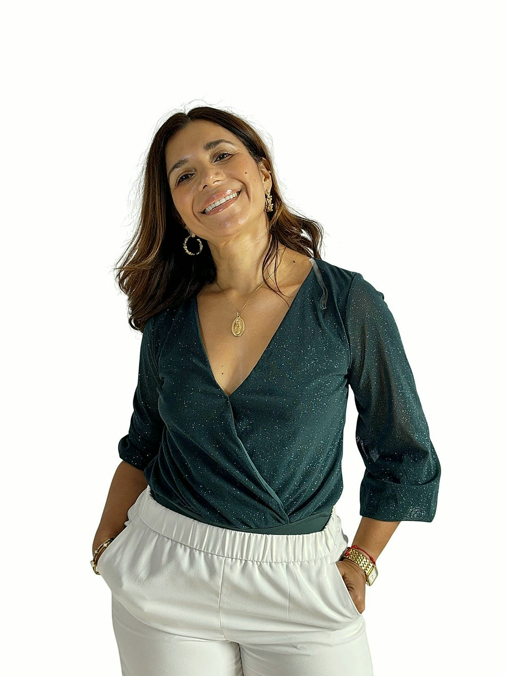 Blusa Verde Cruzada Verde