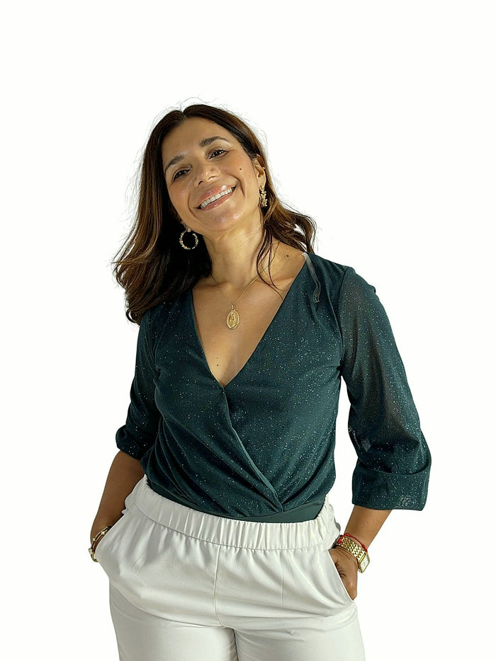 Blusa Verde Cruzada
