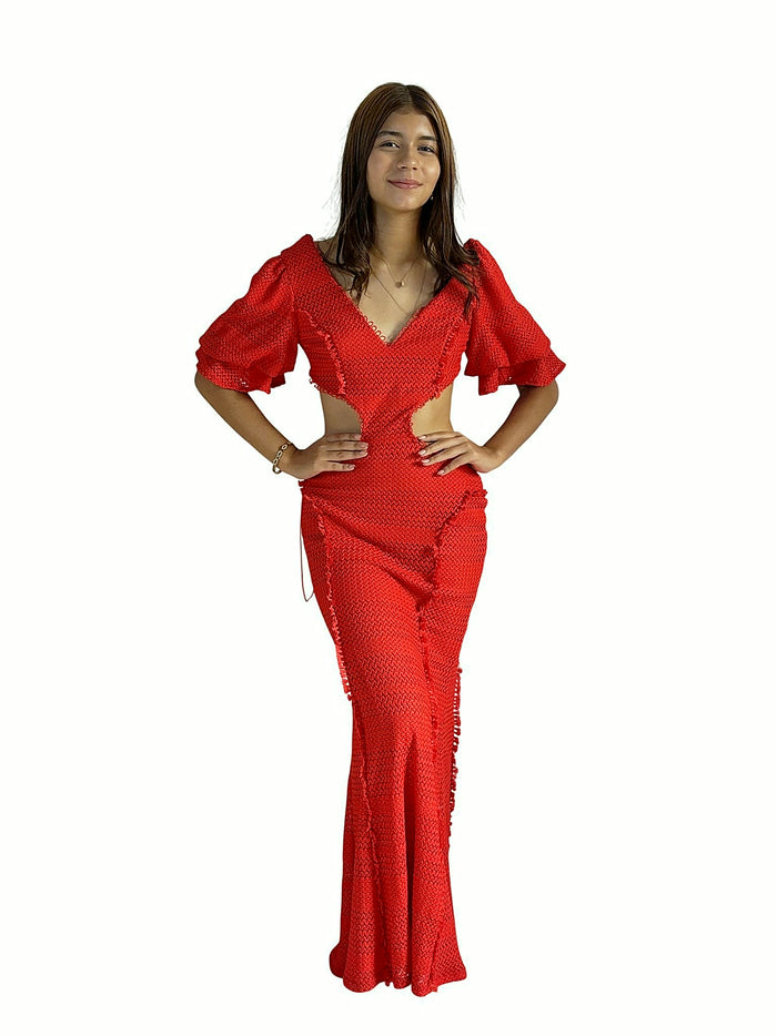 Vestido Largo Rojo Sirena