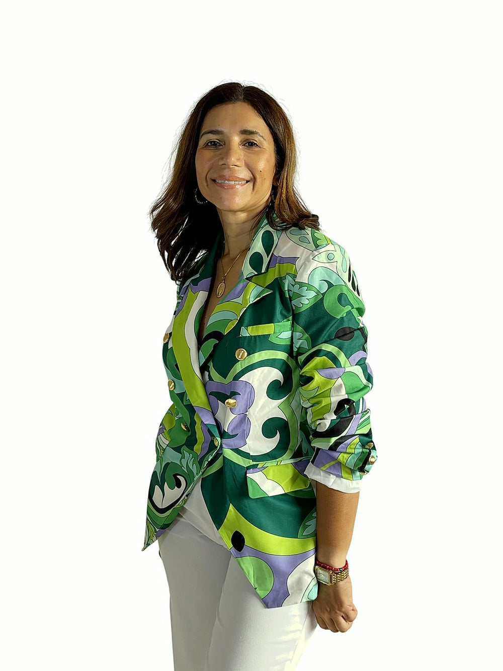 Blazer Estampado Verde Estampado verde