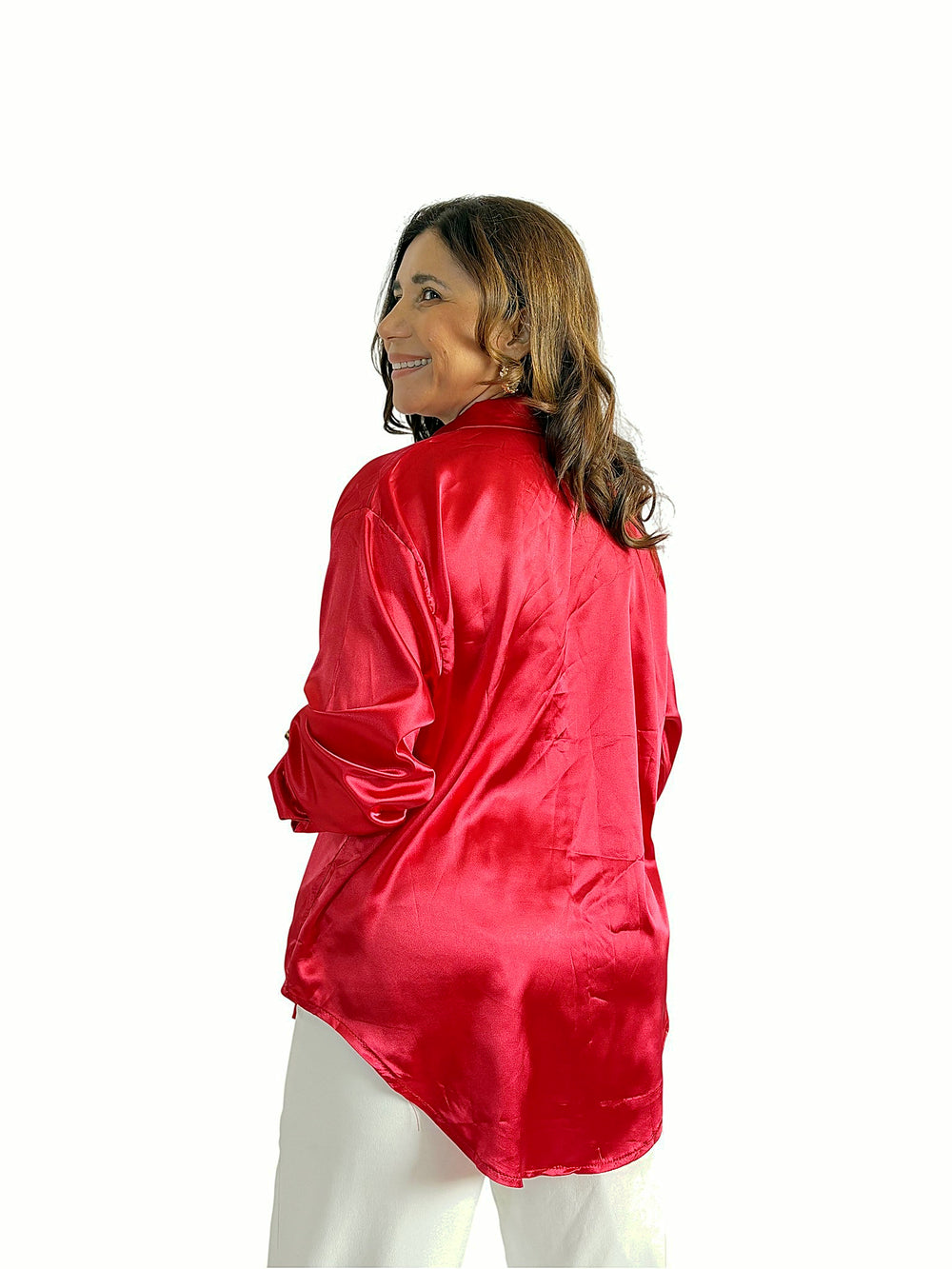 Blusa Satinada Oversize Rojo