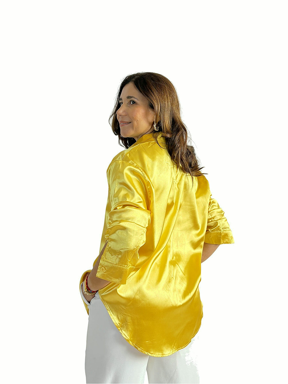 Blusa Satinada Oversize Amarillo