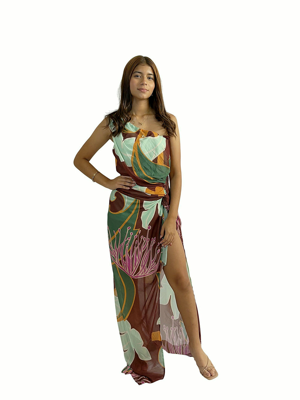Vestido Largo Tropical Estampado