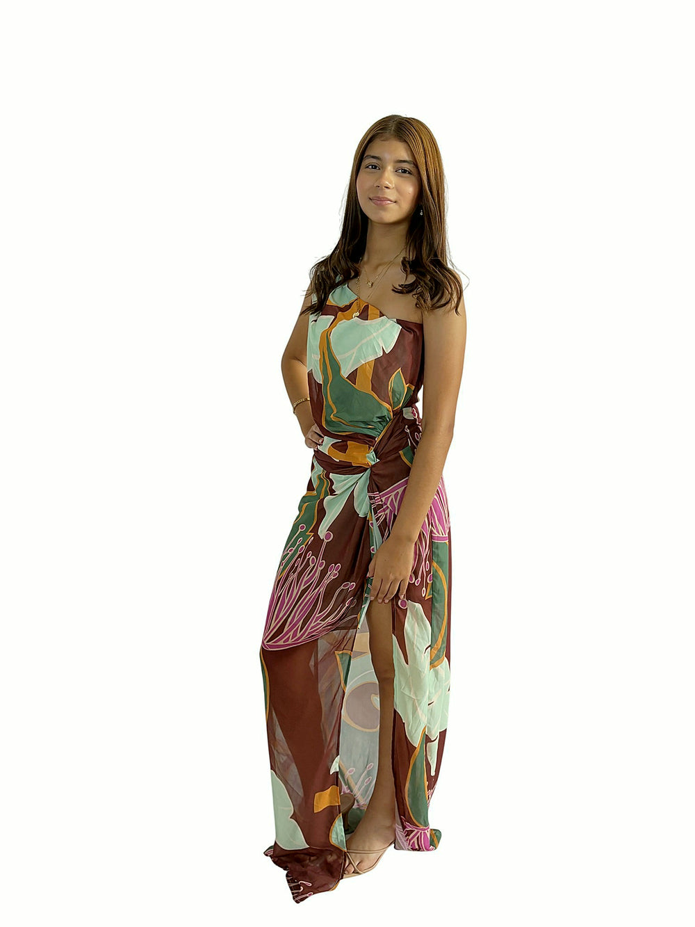 Vestido Largo Tropical Estampado