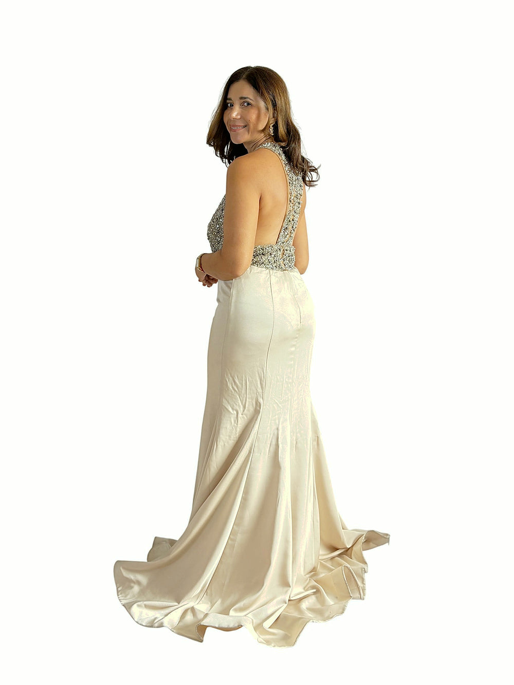 Vestido Pedrería Sirena Perla