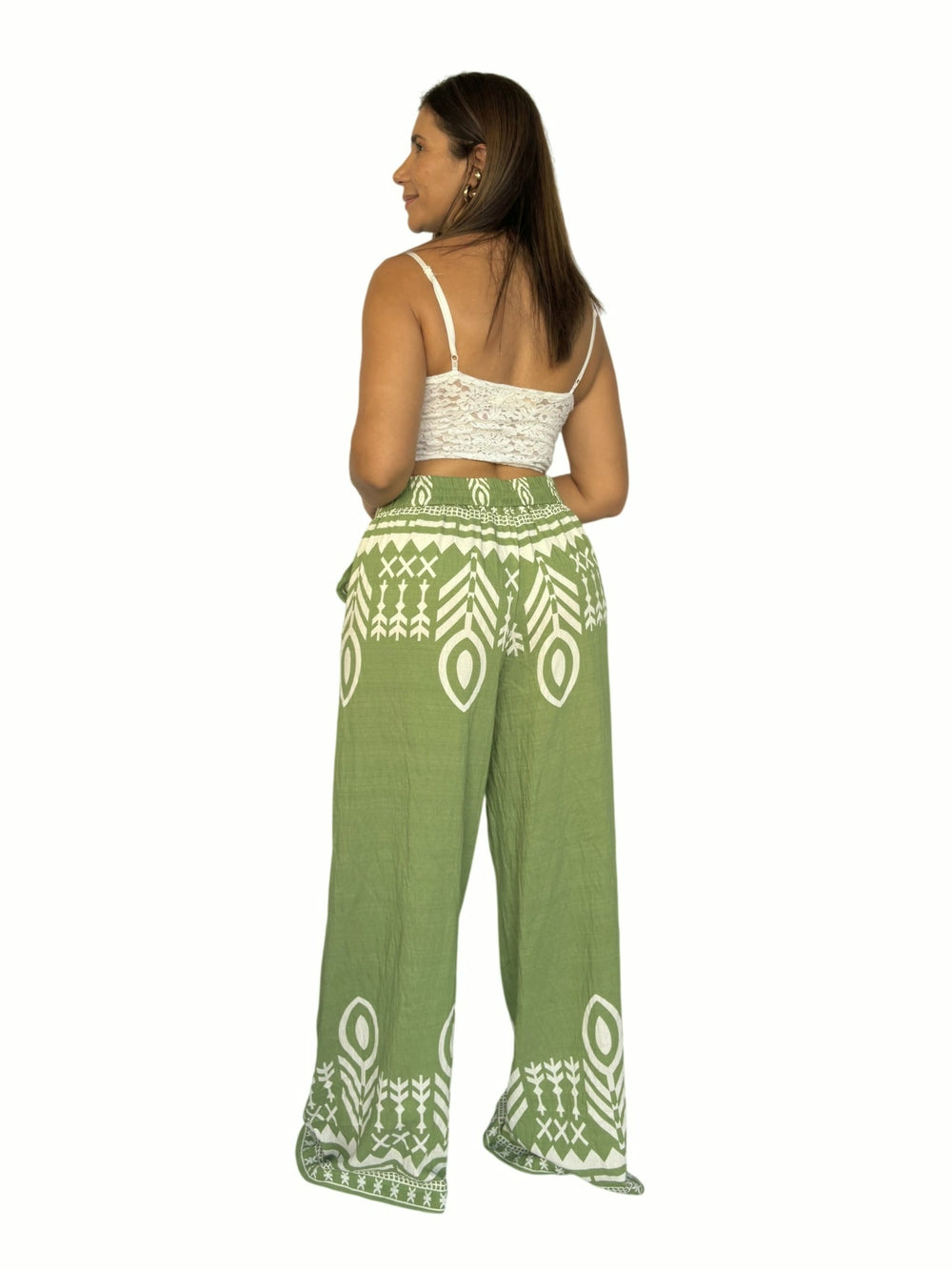 Pantalón Verde Étnico Verde