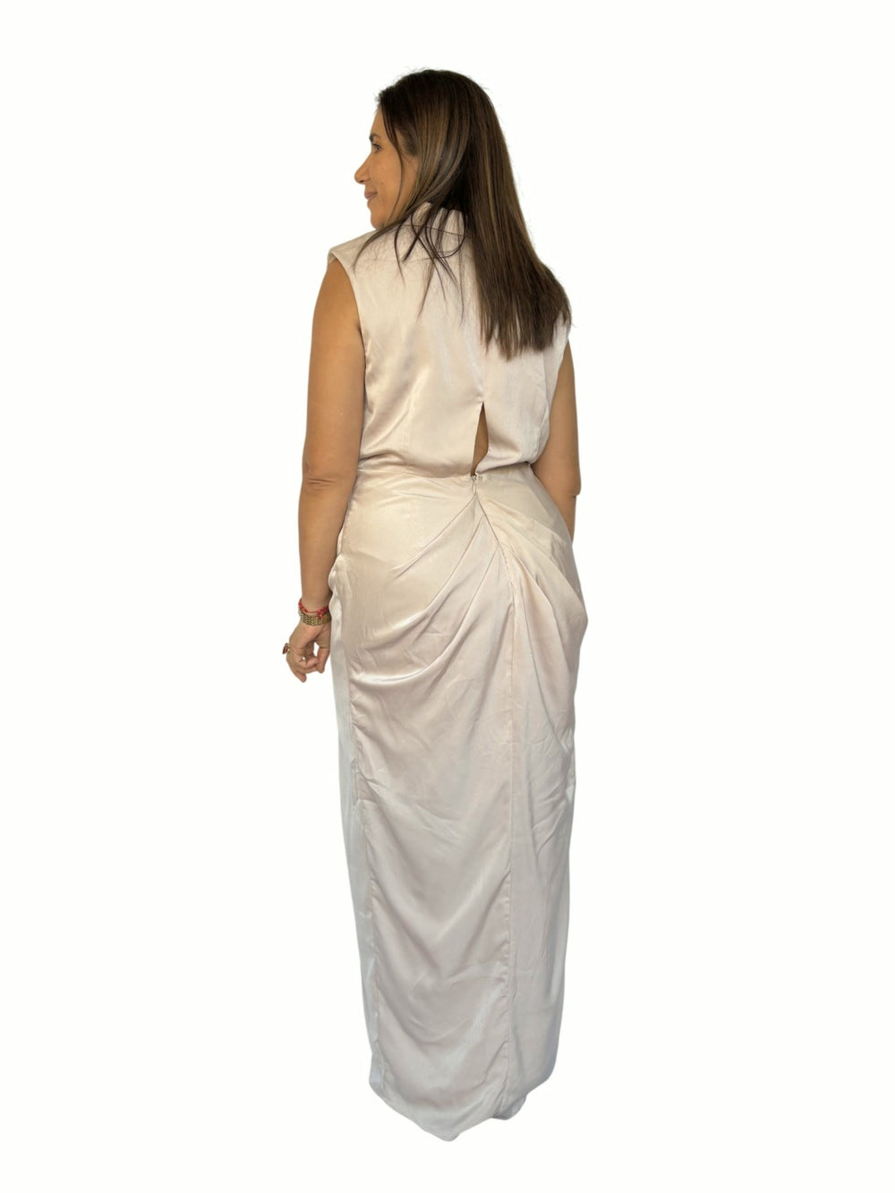 Vestido Camisero Champán Crema