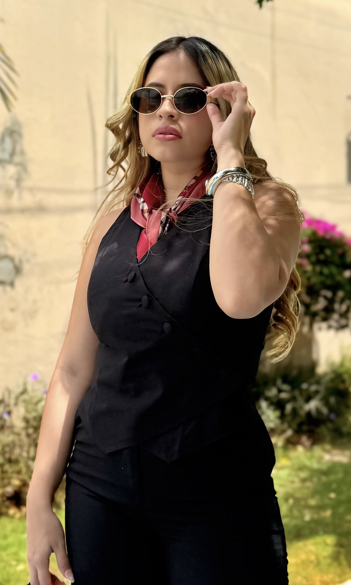 Conjunto Halter Pantalón Ancho Negro