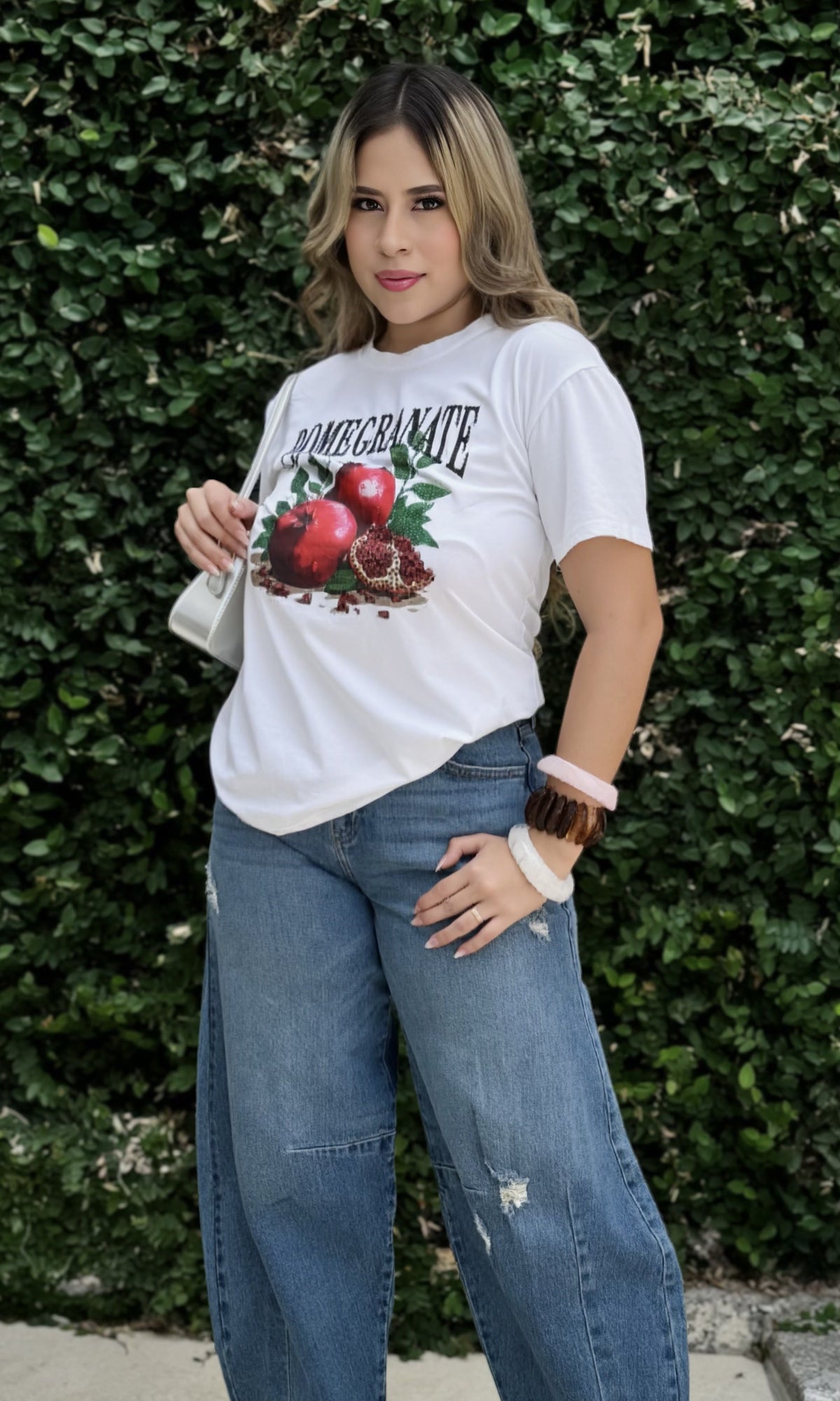 Camiseta Estampado Granadas Blanco