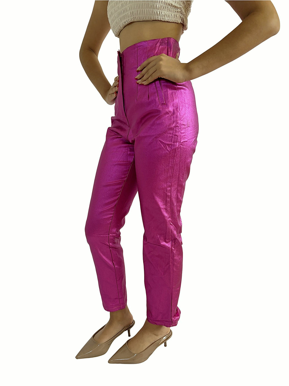 Pantalón Fucsia Metalizado Fucsia