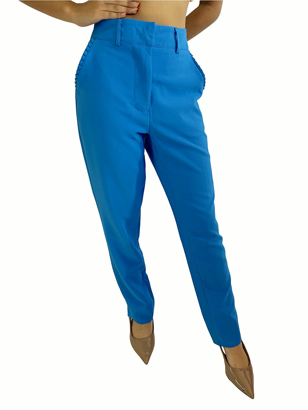 Pantalón Recto Clásico Azul