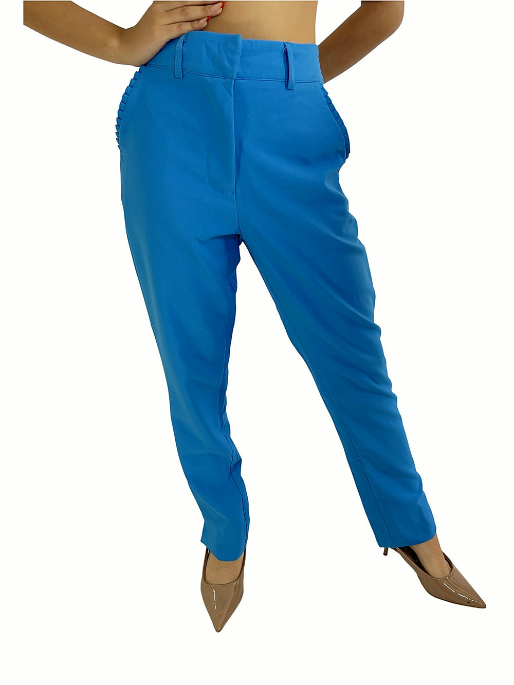 Pantalón Recto Clásico Azul