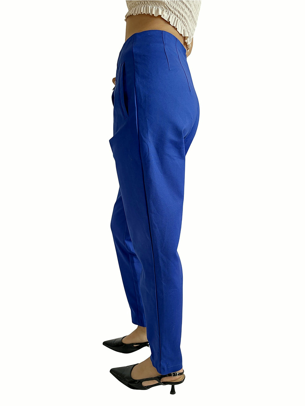 Pantalón Alto Pinzas Azul