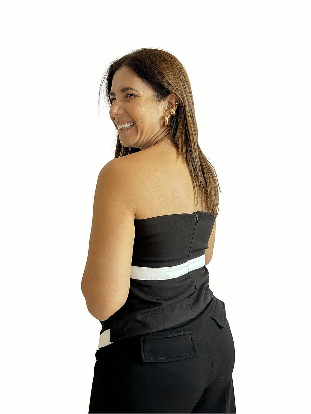 Blusa Negra Lazo Negro