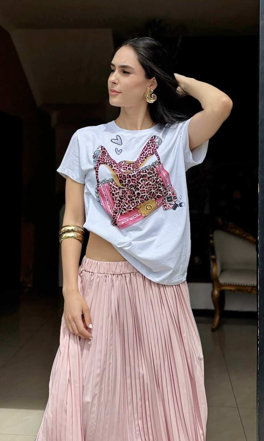 Camiseta Estampado Cartera Blanco