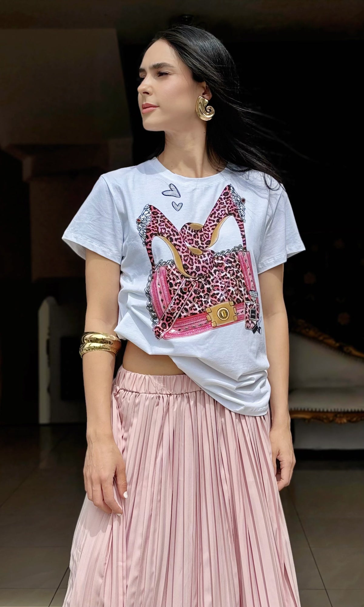 Camiseta Estampado Cartera Blanco