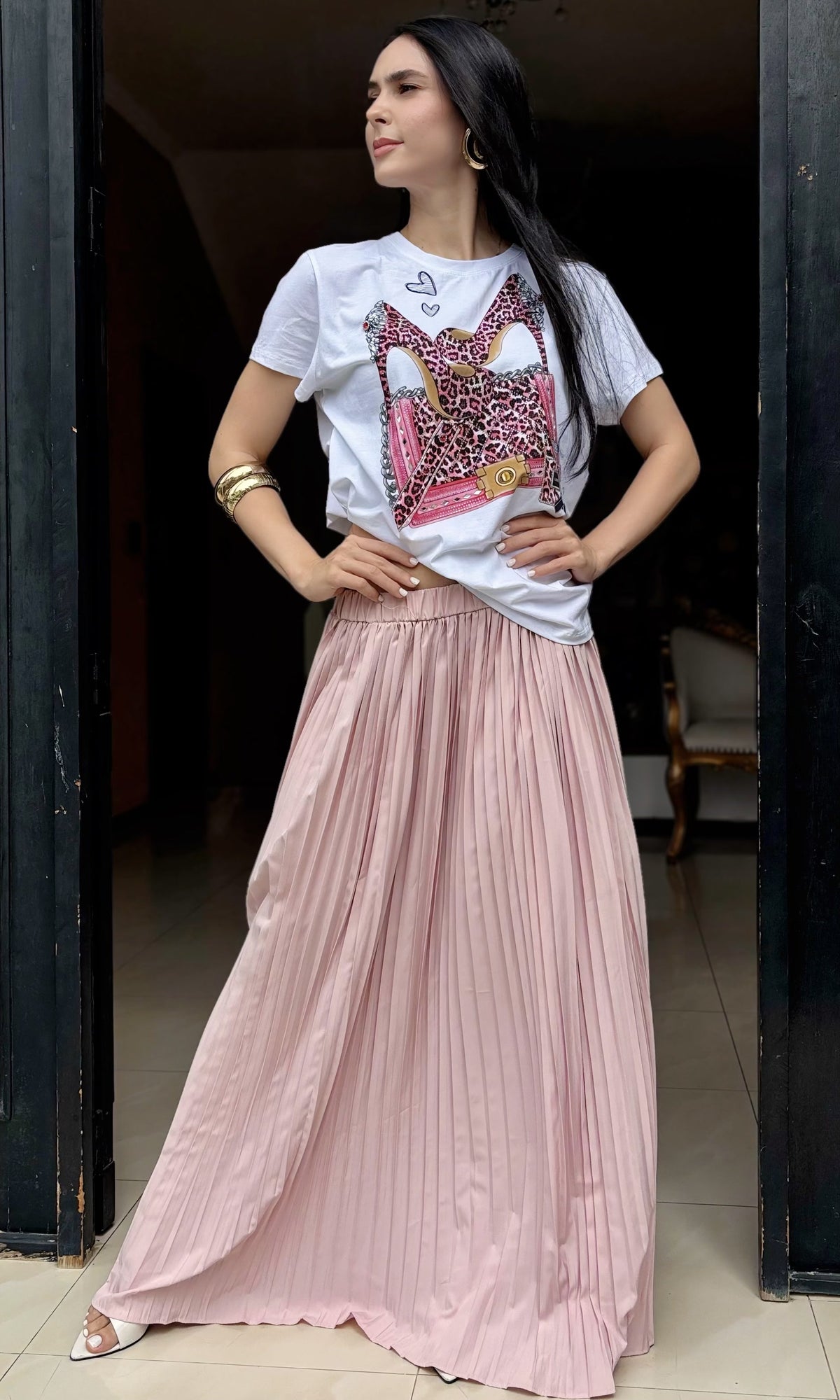 Falda Plisada Vuelo Rosa