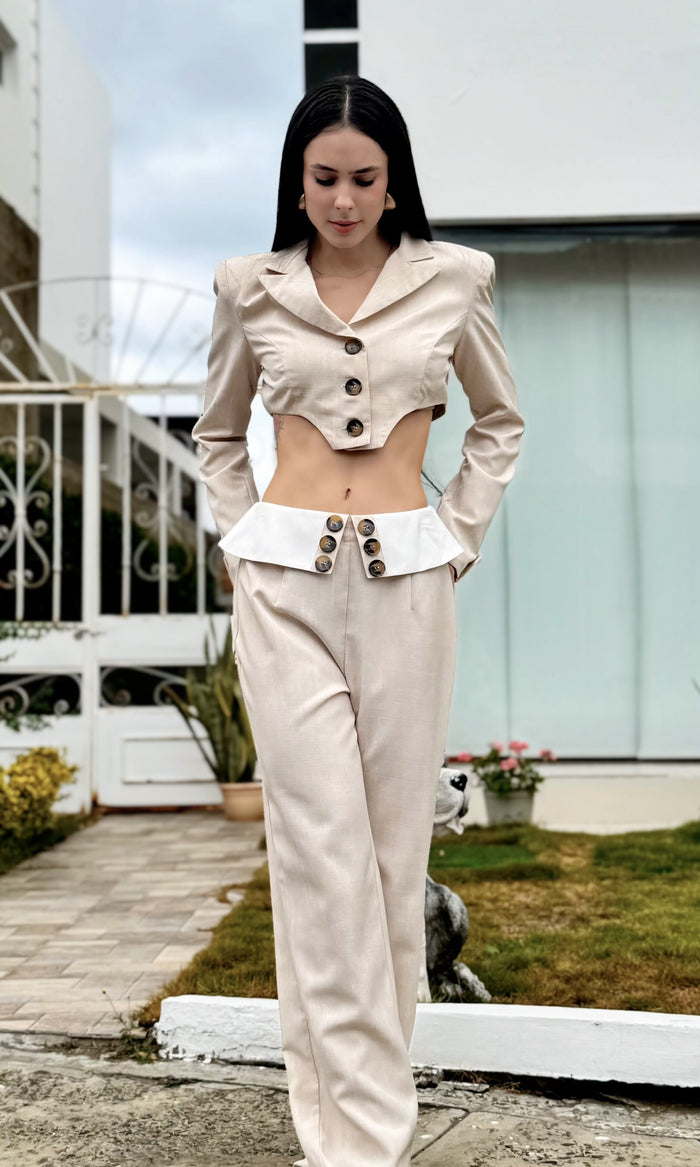 Conjunto Blazer Pantalón Beige