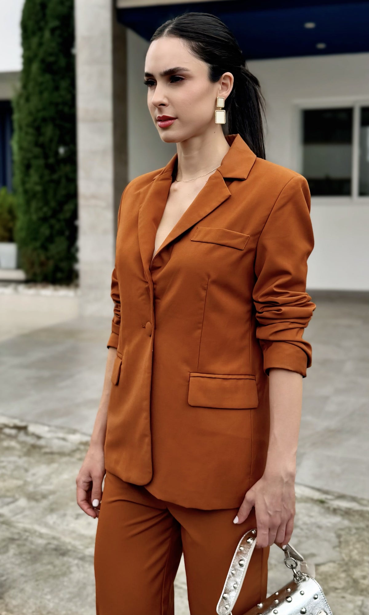 Conjunto Blazer Sastre Café