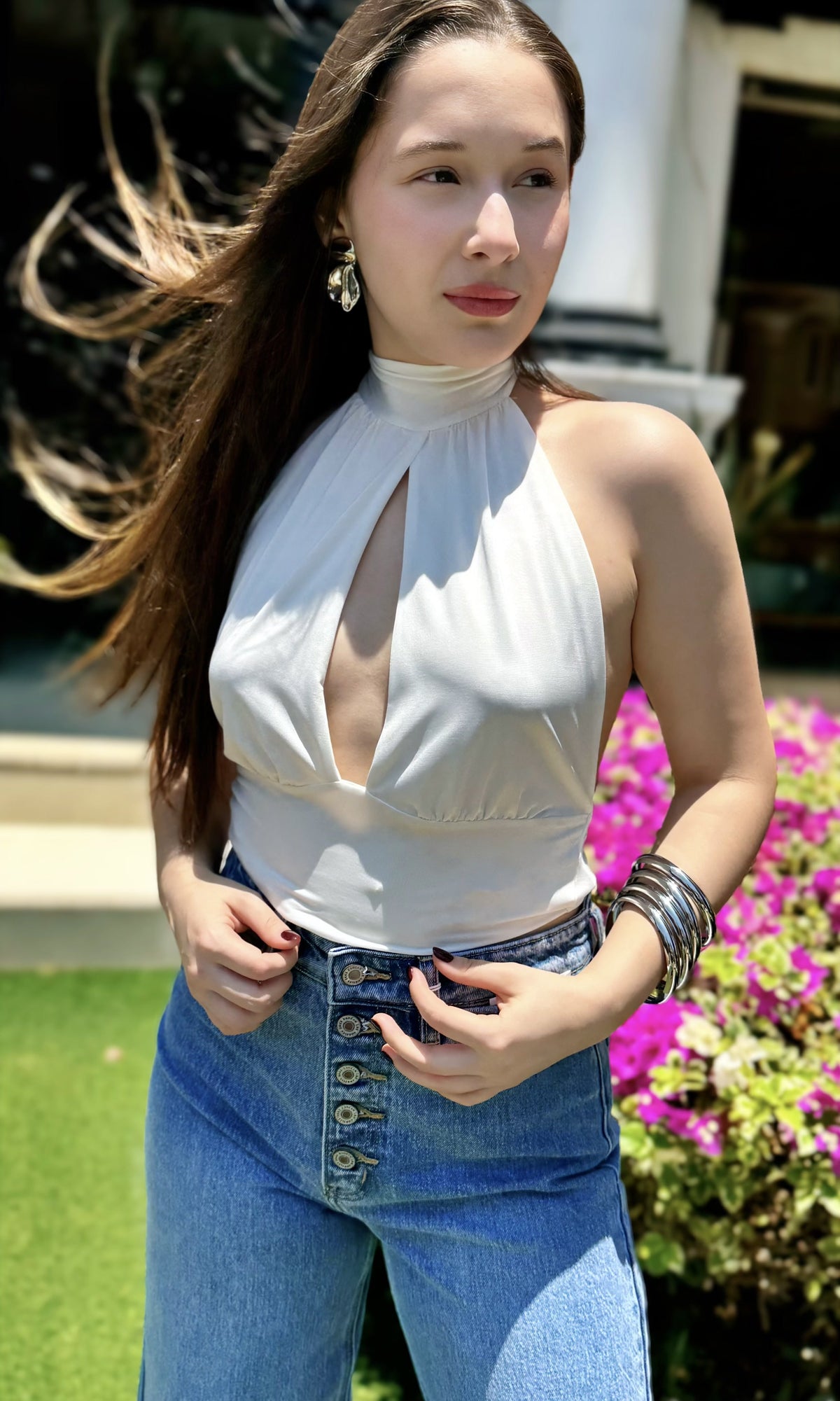 Top Halter Abertura Blanco