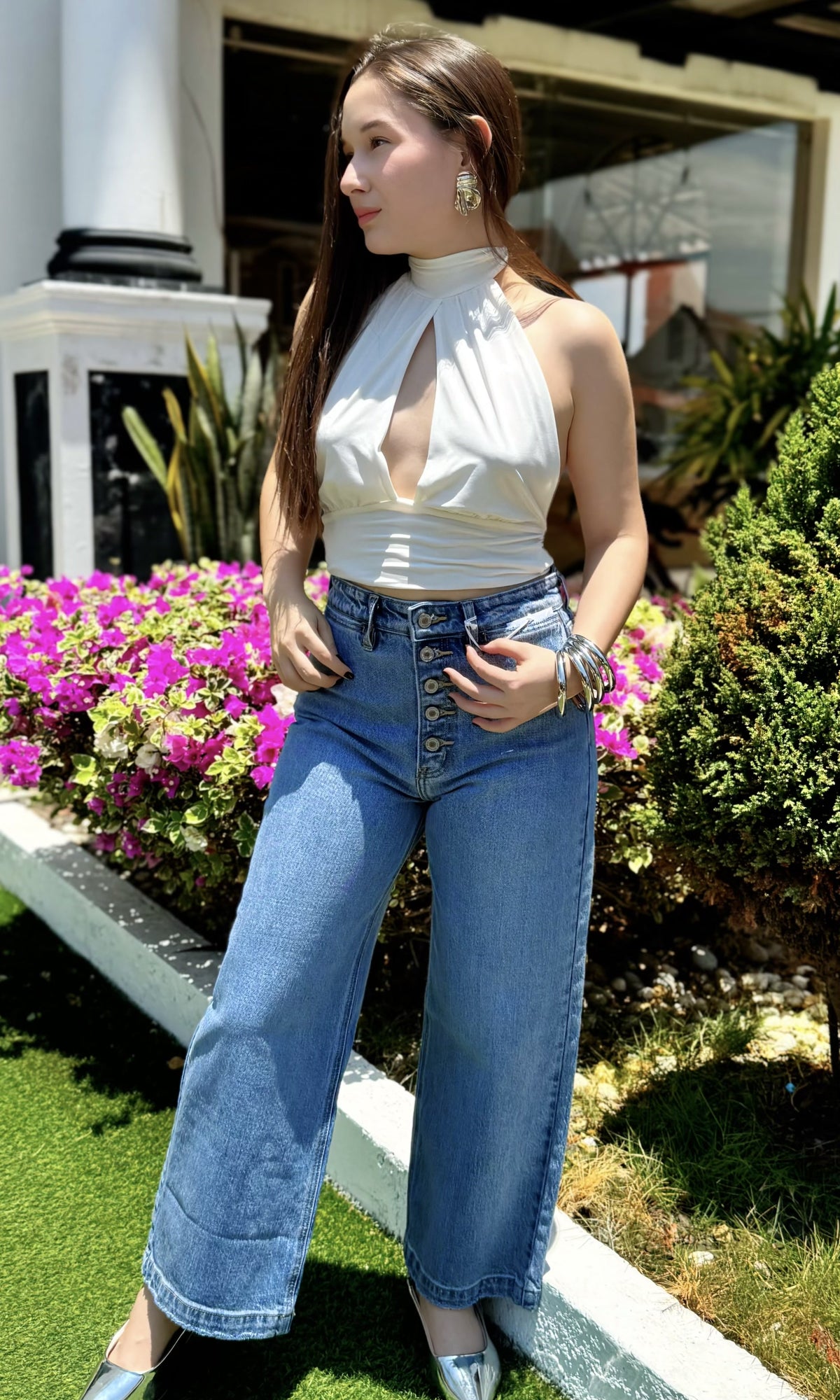 Top Halter Abertura Blanco