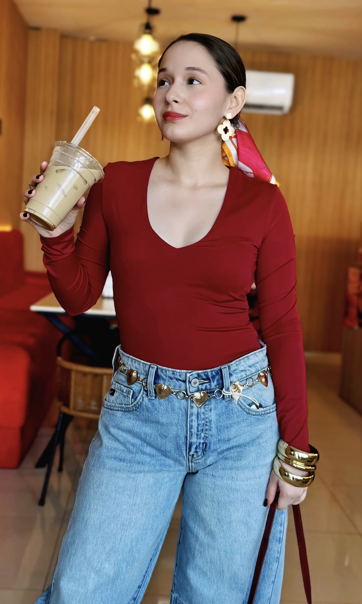 Body Manga Larga Rojo