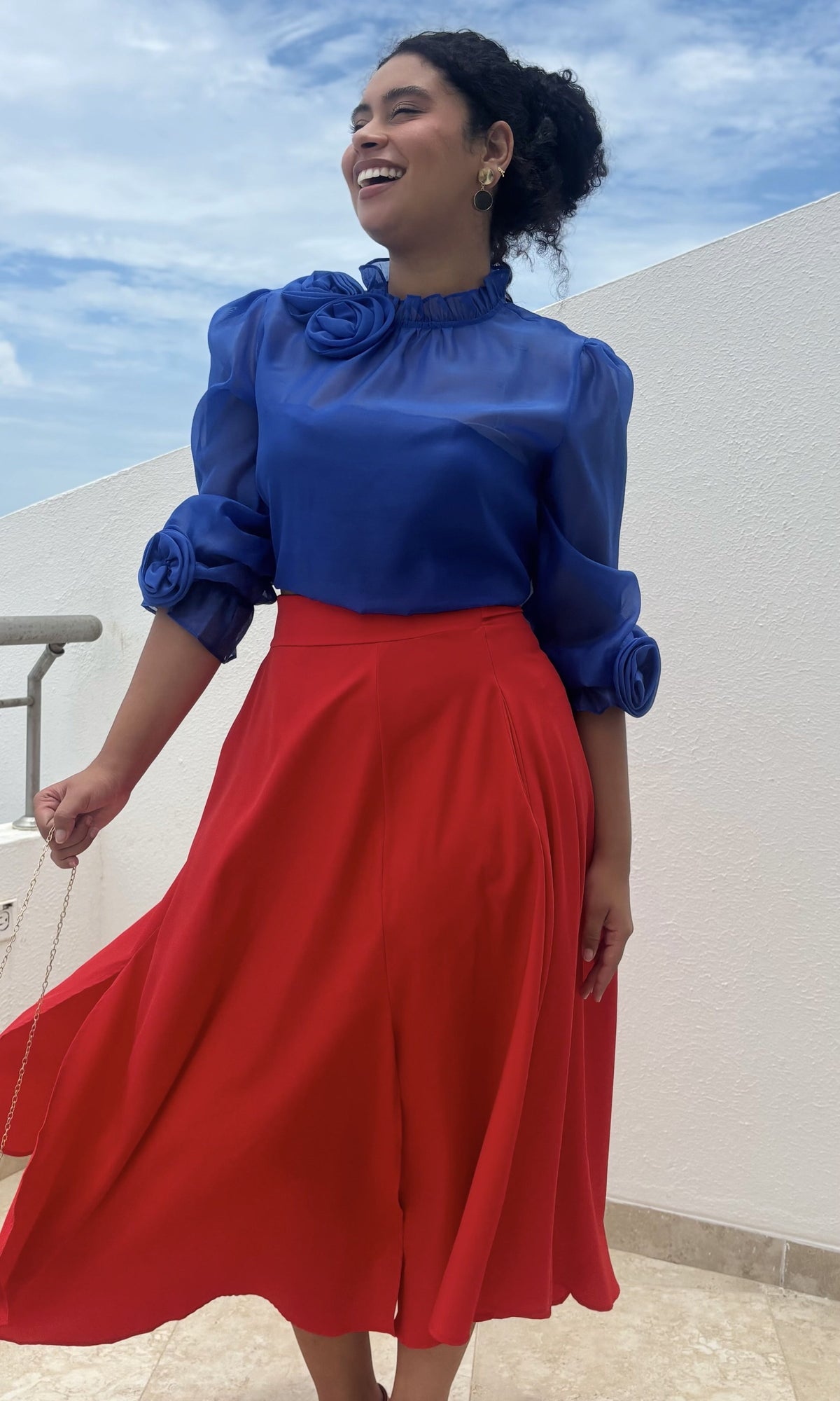 Falda Larga Vuelo Rojo