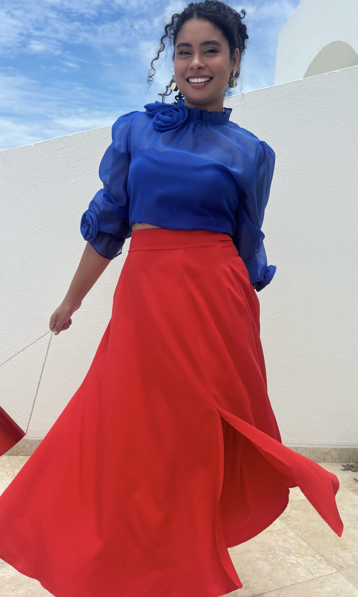 Falda Larga Vuelo Rojo