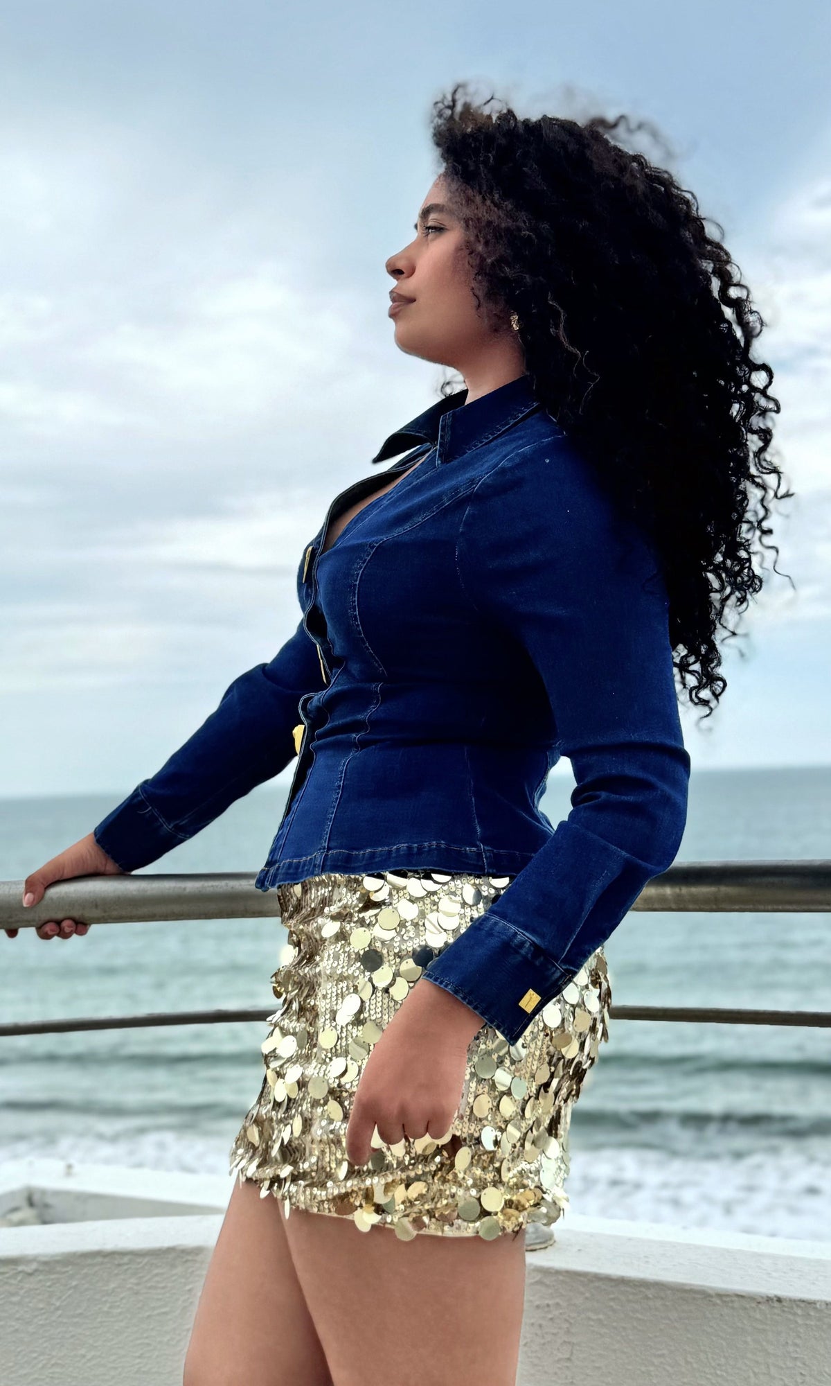 Blusa Jean Entallada Jean