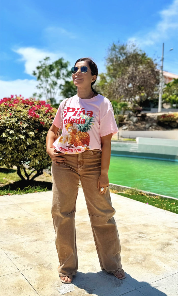 Camiseta Piña Colada Rosa
