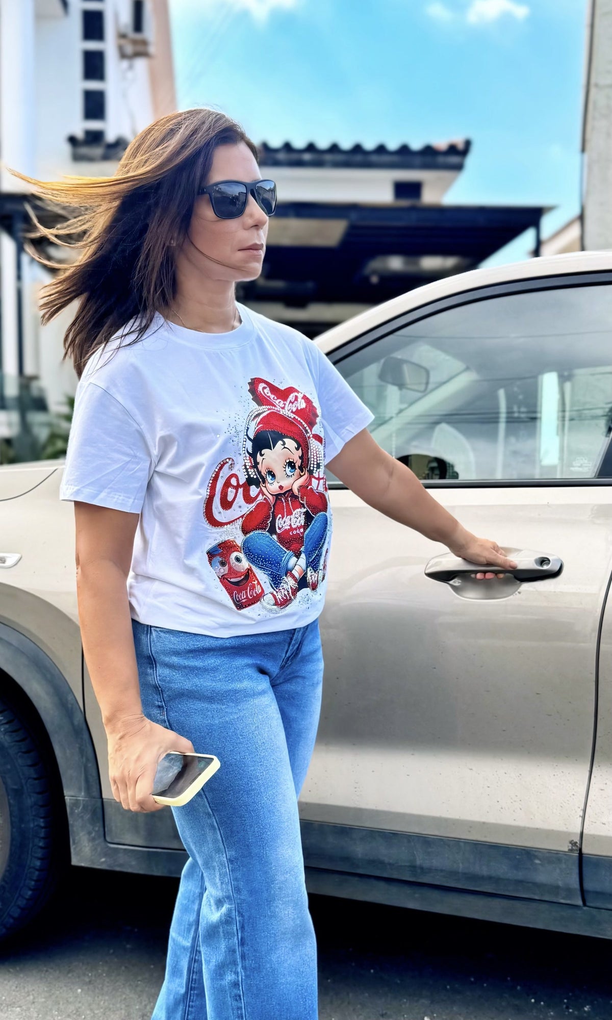 Camiseta Muñeca Animada Blanco