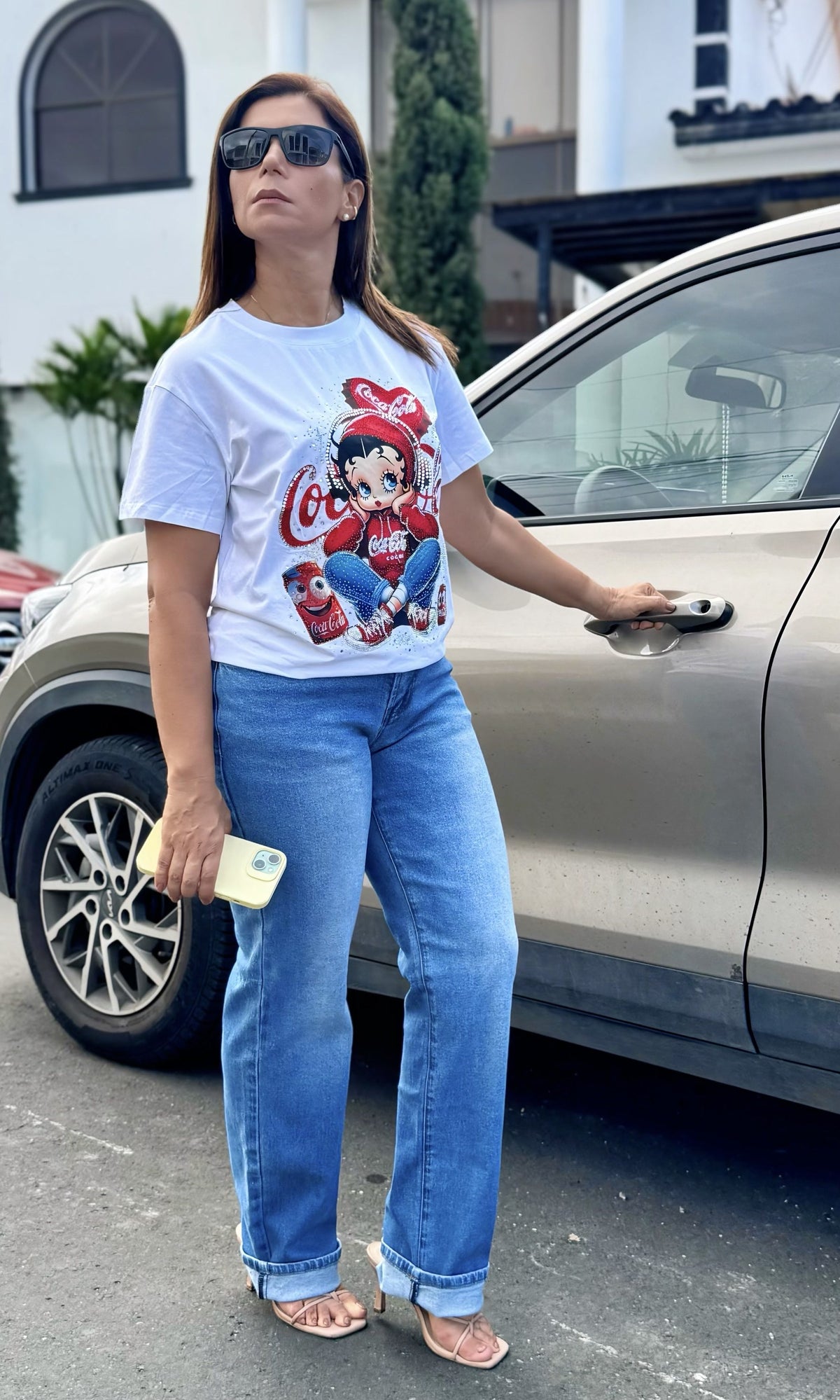 Camiseta Muñeca Animada Blanco