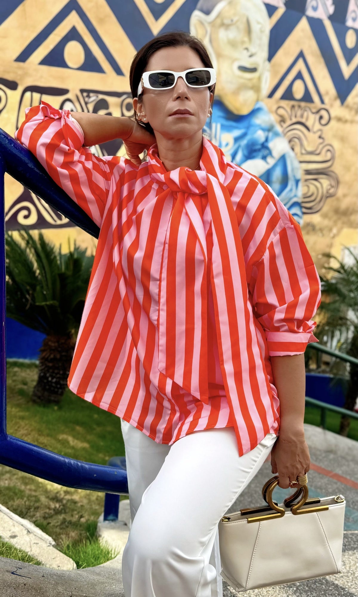Camisa Rayas Lazo Naranja