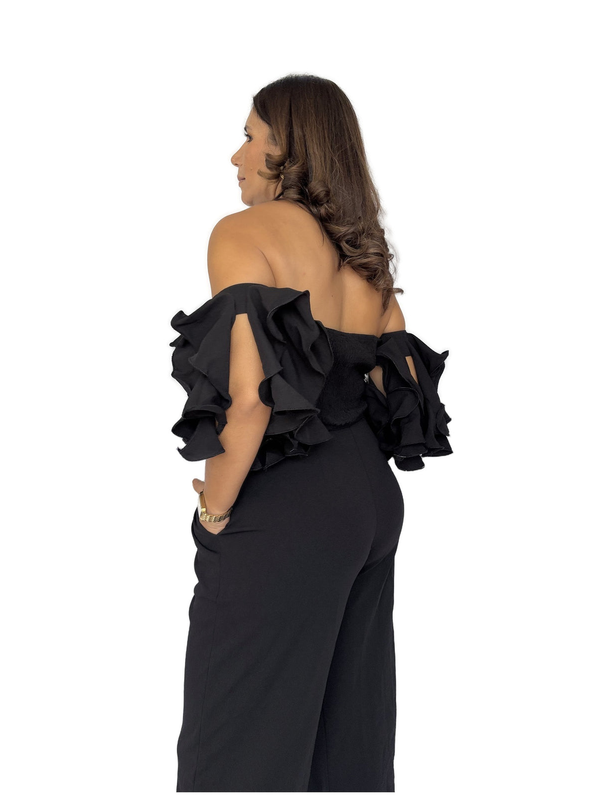 Blusa Negra Volantes Negro