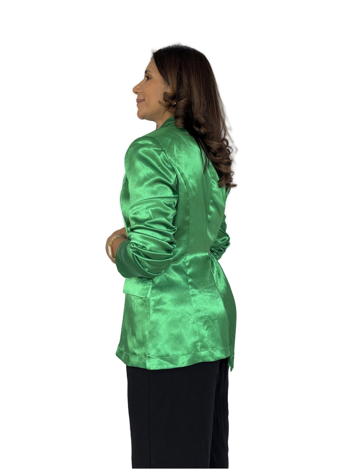 Blazer Verde Satinado Verde