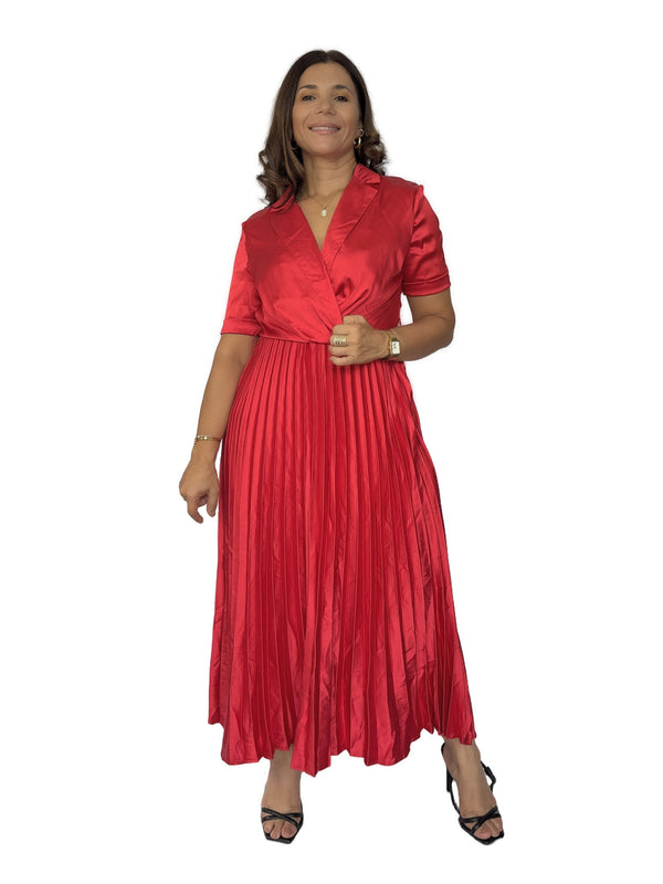 Vestido Rojo Plisado