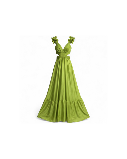 Vestido Gala Verde Lima