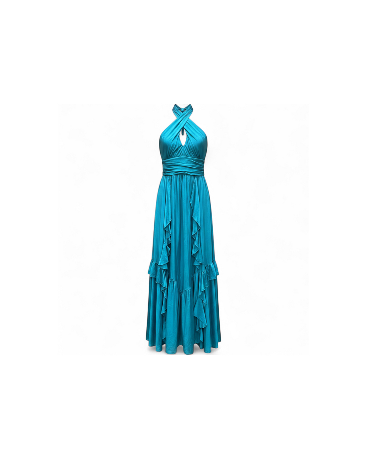 Vestido Turquesa Volantes