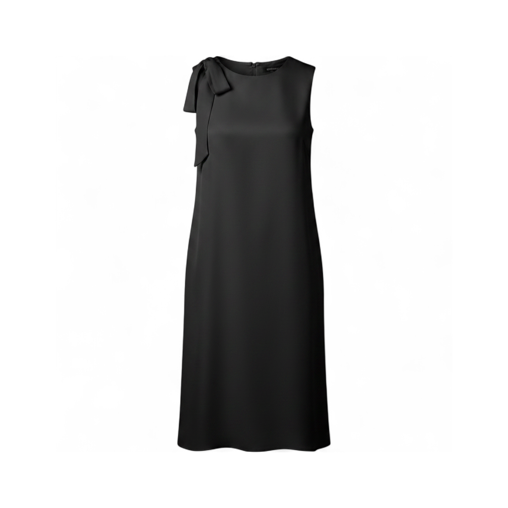 Vestido Midi con Lazo al Hombro :: Negro