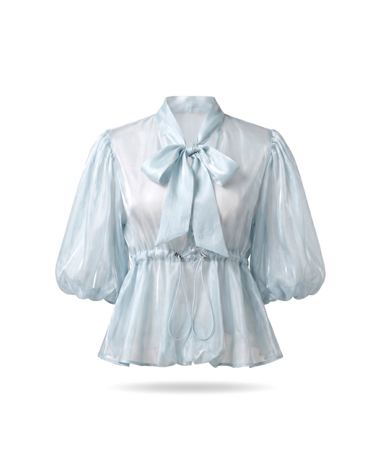 Blusa Lazo Mangas Abullonadas