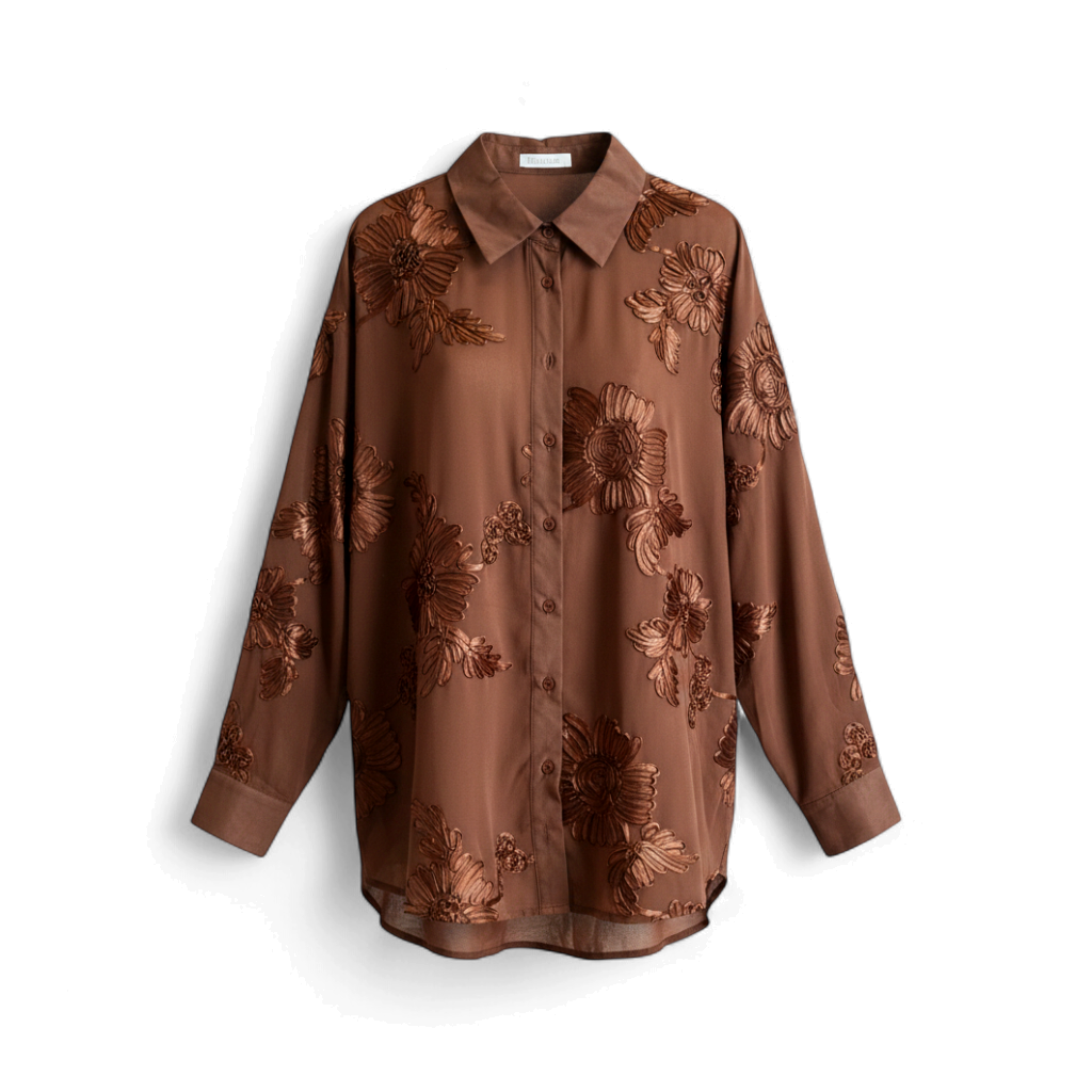 Blusa Camisera Bordado Floral