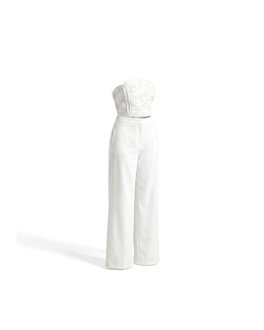 Conjunto Top Bordado Blanco