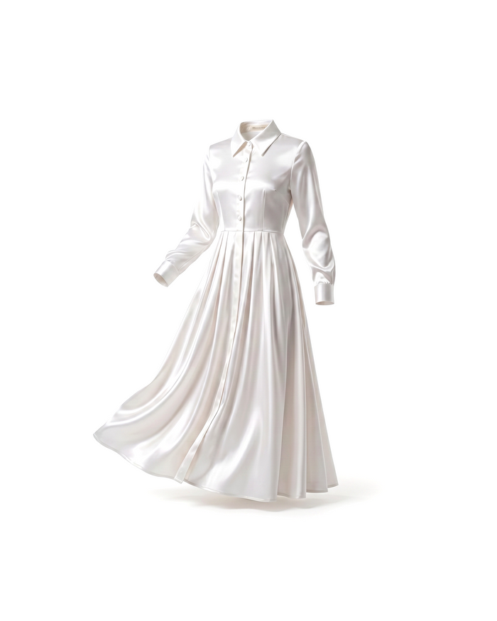 Vestido Maxi con Botones Blanco