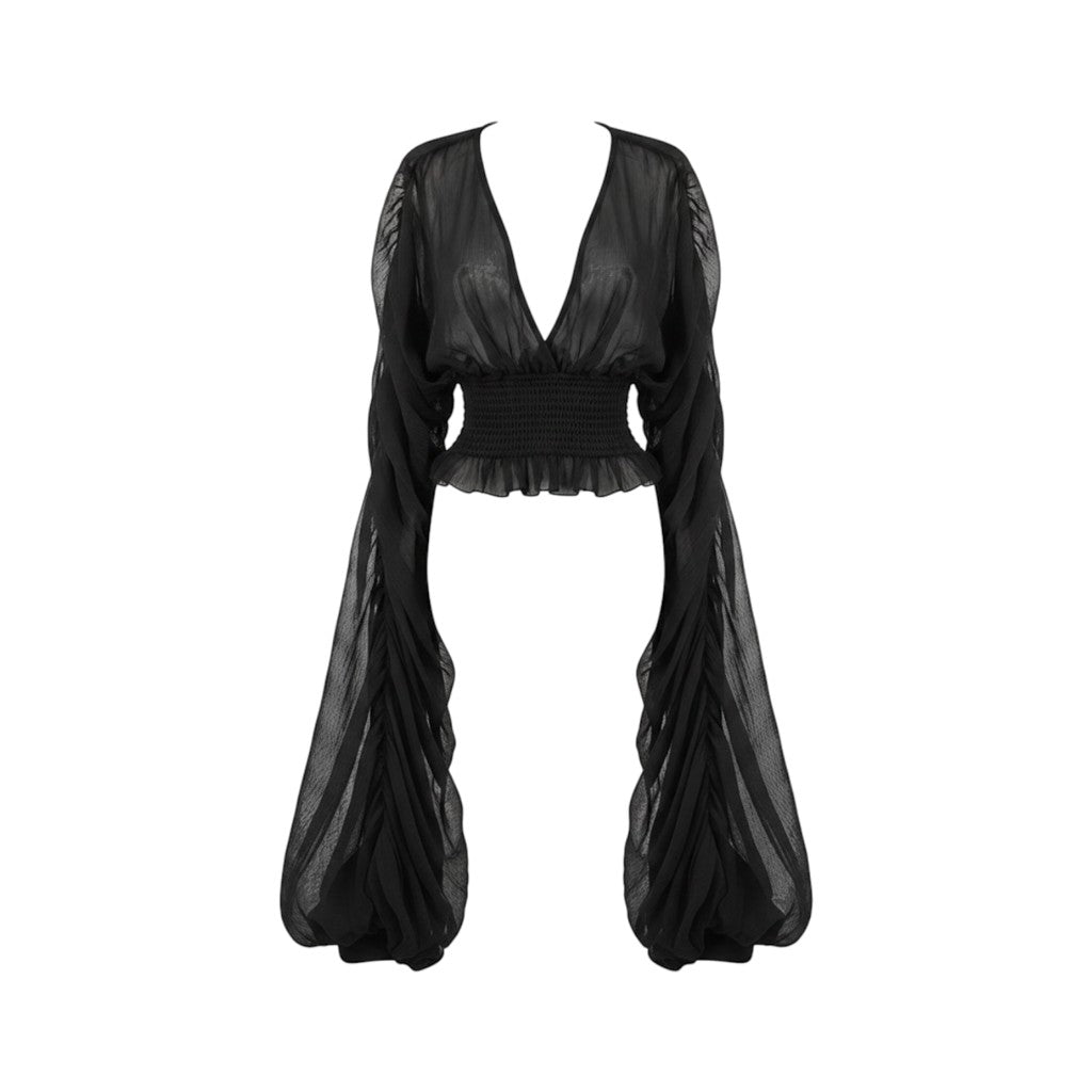 Blusa Boho Blanca :: Negro