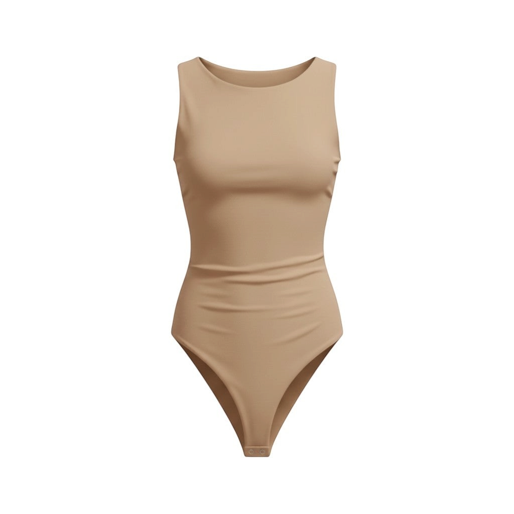 Body Ajustado Sin Mangas :: Beige