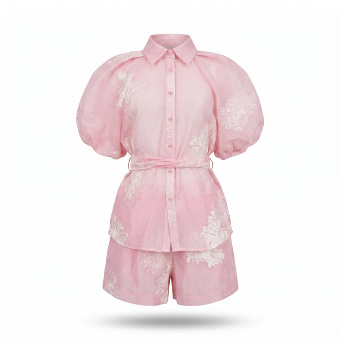 Conjunto Rosa Bordado