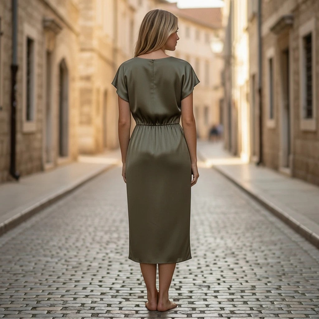 Vestido Midi Verde Oliva :: Verde oscuro